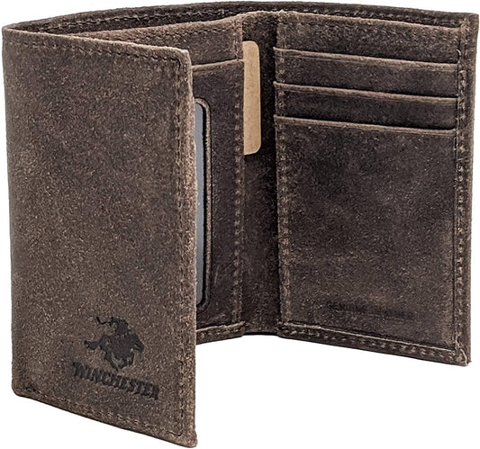 Winchester Trifold Wallet for Men, Full Grain Genuine Leather with RFID Security, Little Amarillo, Mens, Size: Compact, Brown