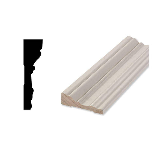 Woodgrain Millwork WM 1646 7/8 in. x 3-1/4 in. x 87 in. Primed Finger-Jointed Door and Window Casing, White 10002025