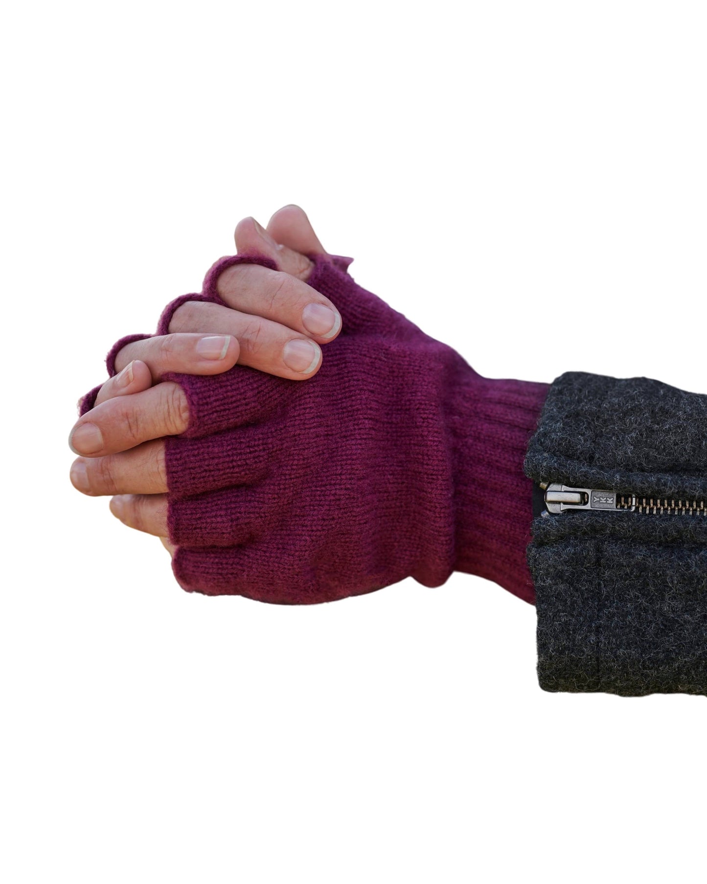 Womens Lambswool Fingerless Gloves Bright Raspberry | WoolOvers