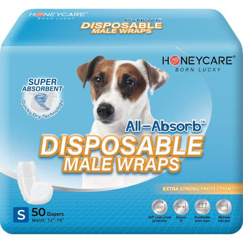 All-Absorb A26 Male Dog Wrap, 50 Count, Small, Mens