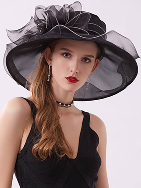 2023 Ladies Organza Silk Flower Kentucky Derby Hats