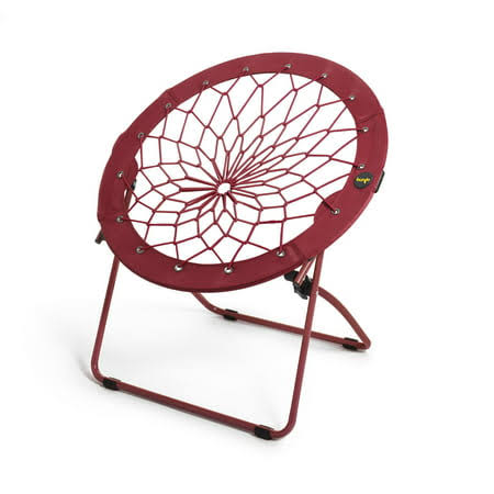 32 inch Bunjo Woven Bungee with Metal Base Folding Chair, Red