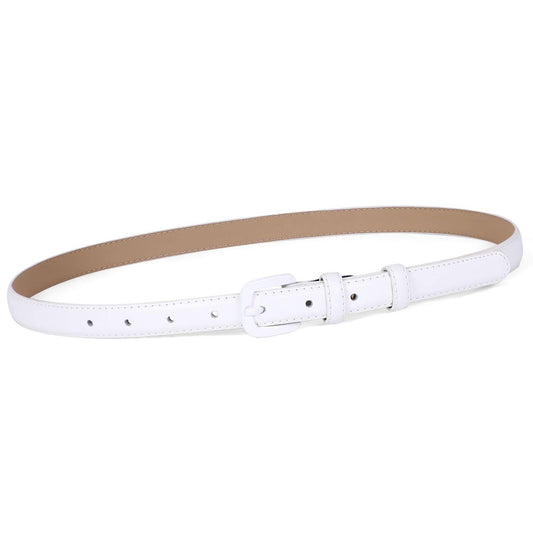 Whippy Women Skinny Leather Belt Thin Waist Jeans Belt for Pants in Pin Buckle Belt