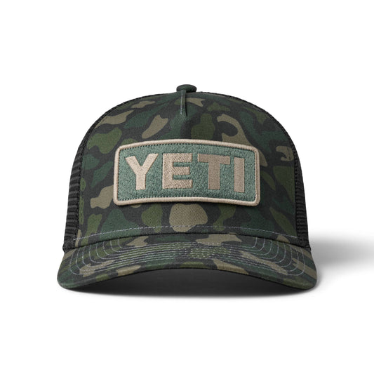 Yeti Logo Full Camo Trucker Hat - Brown Camo