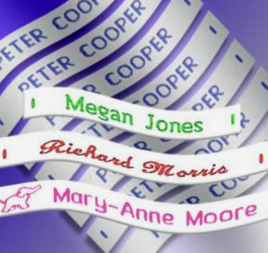 36 Woven Sew-On Name Tapes / Tags for School / Camp / Care Home