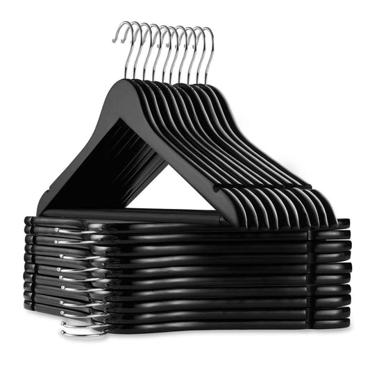 40 Wooden Suit Hangers by Casafield - Black