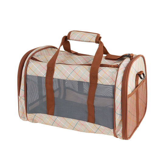 Whisker City Soft Sided Cat Carrier Plaid Tan (1 ct)