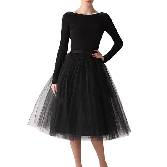 Wedding Planning Womens A Line Short Knee Length Tutu Tulle Prom Party Skirt X-Large Black