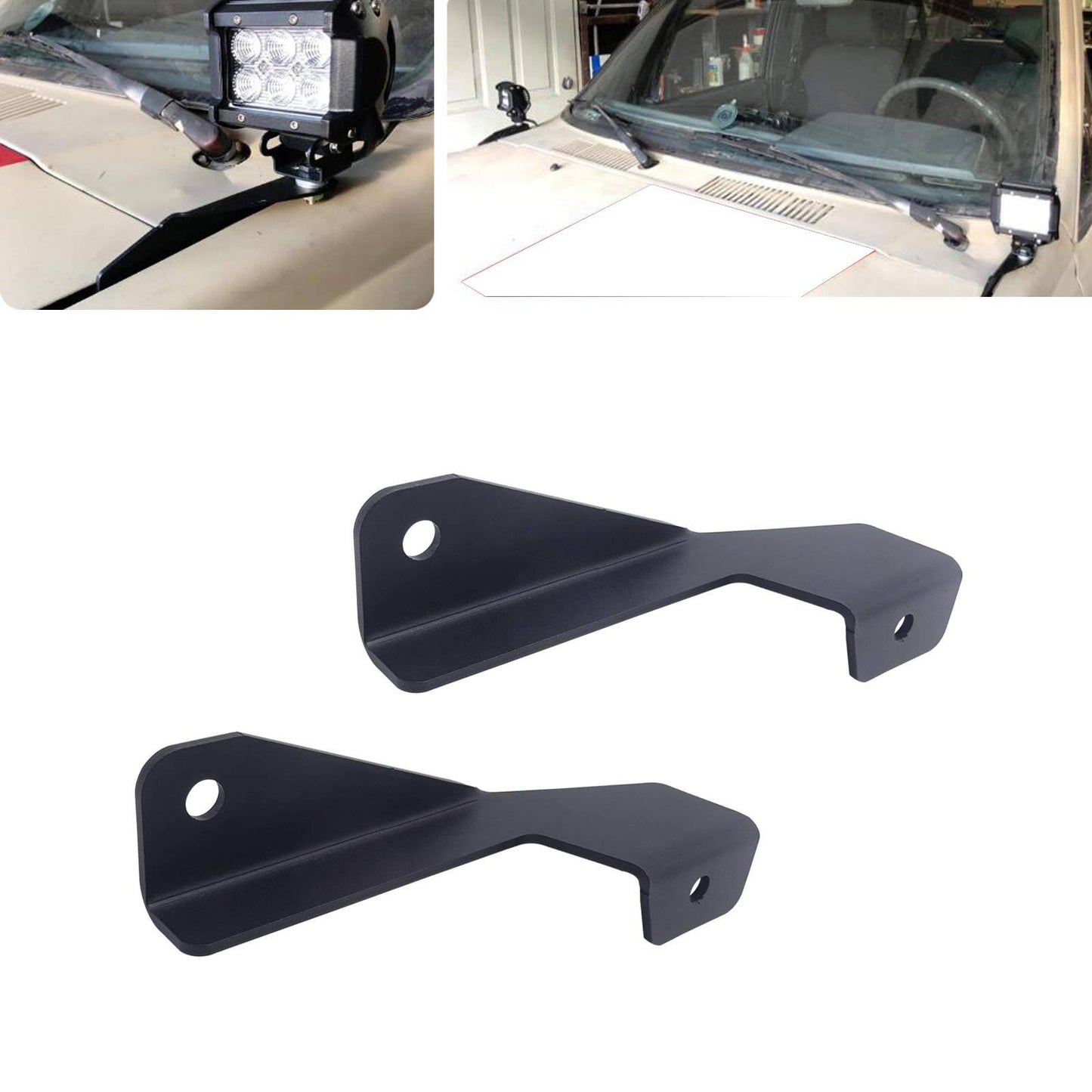 XJMOTO Upper Hood Ditch Side Pillar LED Light Pod Mount Bracket Compatible with 1989-1995 4Runner