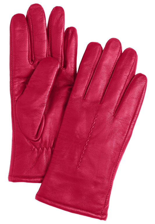 Womens Leather Gloves by Jessica London in Dark Berry (Size 8 1/2)