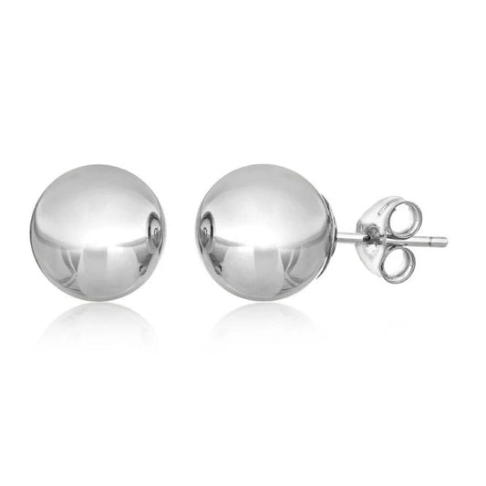 A&M 14K Hollow Womens Gold Classic Ball Stud Earrings