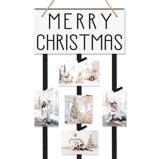 Yaaaaasss! Merry Christmas Photo Holder Christmas Hanging Card Display Includes 20 Photo Clips for Haning Greeting Cards Photos, Christmas