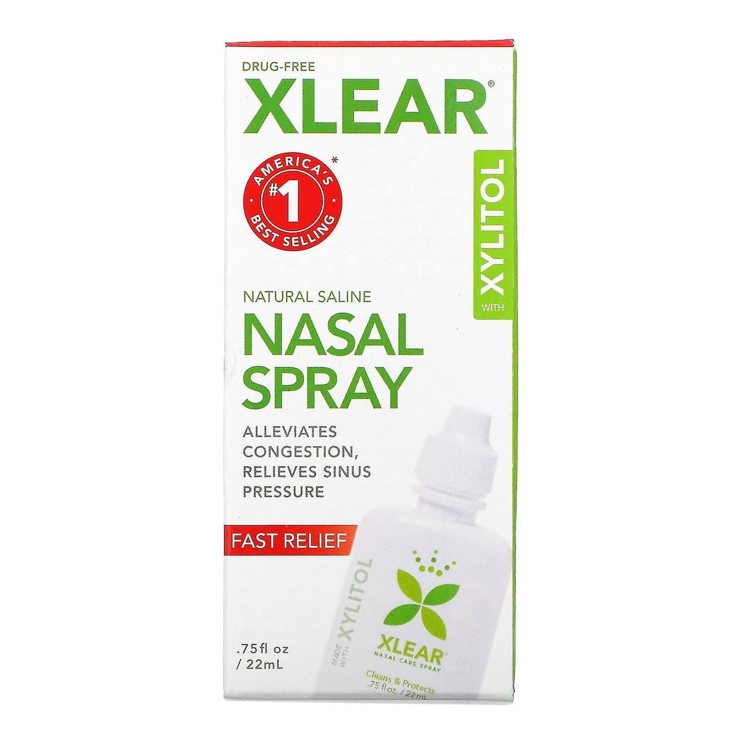 Xlear Nasal Spray with Xylitol, Natural Saline - 1.5 fl oz dropper