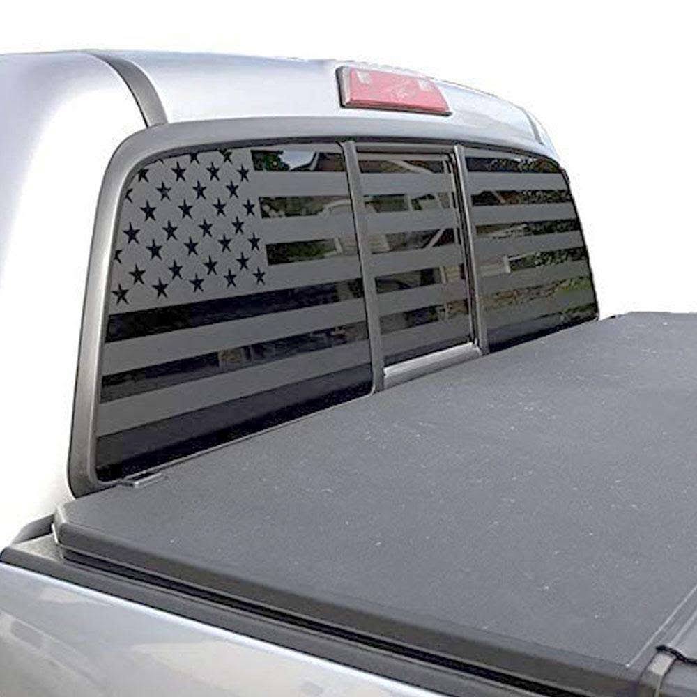 Xplore Offroad - American Flag Window Decal for Trucks, SUVs, Cars (Black Die Cut)