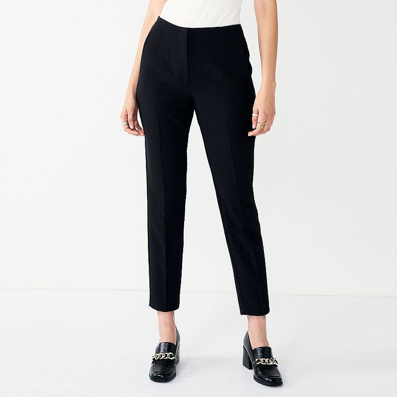 Womens Nine West Curvy High-Waisted Tapered Pants