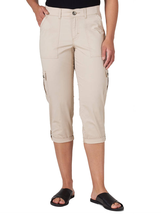 Womens Lee Flex-To-Go Cargo Capri Pants, Size: 4 - Regular, Blue