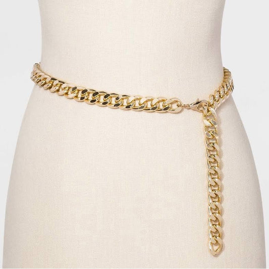 Womens Chain Belt - A New Day Light Gold M