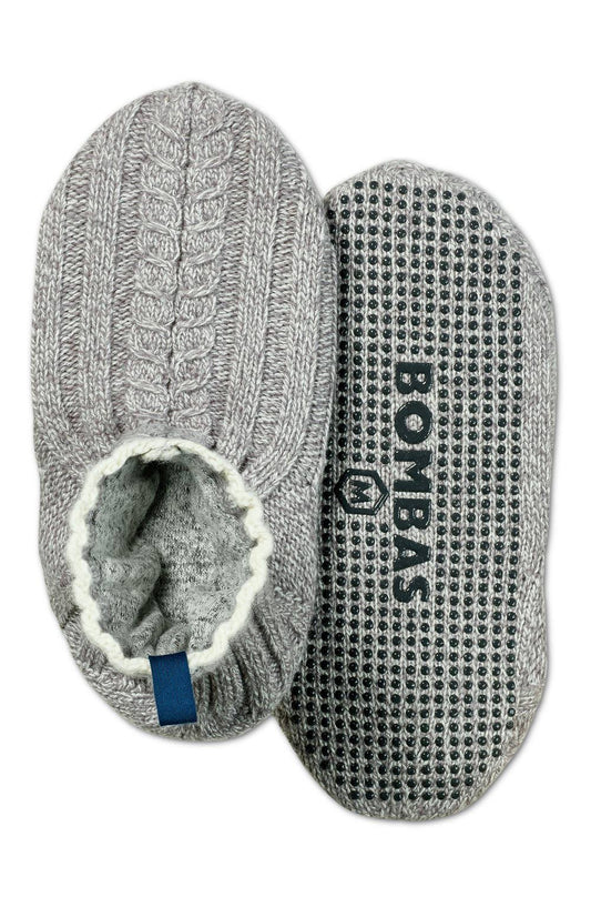 Womens Bombas Cable Knit Mari Slippers, Large, Blue