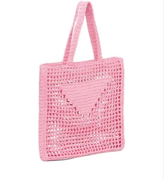 2022 digner embroidered female mesh bag hollow rafia straw tote brand summer beach woven mesh bag handbags luxurious