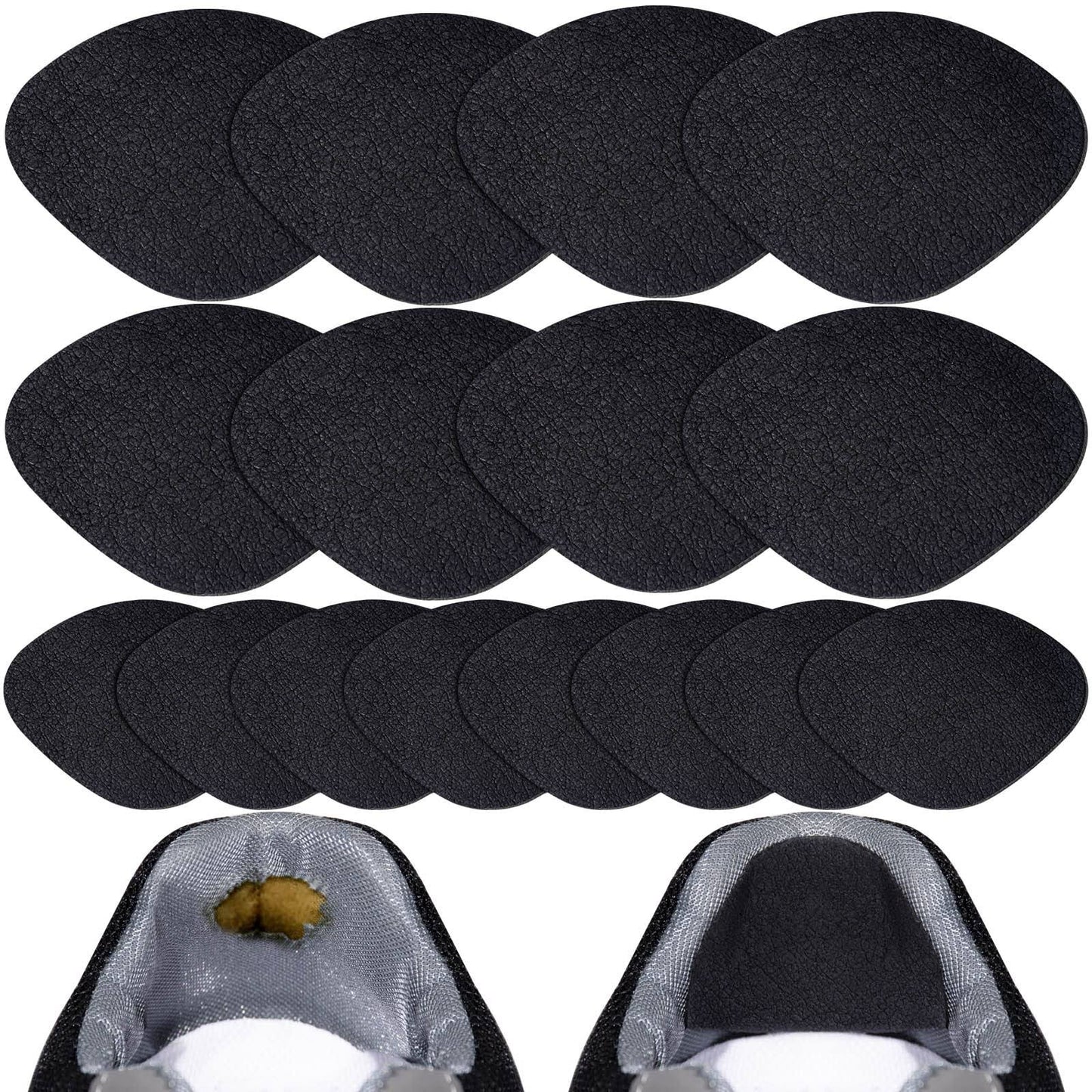 8pair Shoe Patches for Holes, Self-Adhesive Shoe Heel Repair, Shoe Hole Repair for Sneaker, Leather Shoes, High Heels (Black)