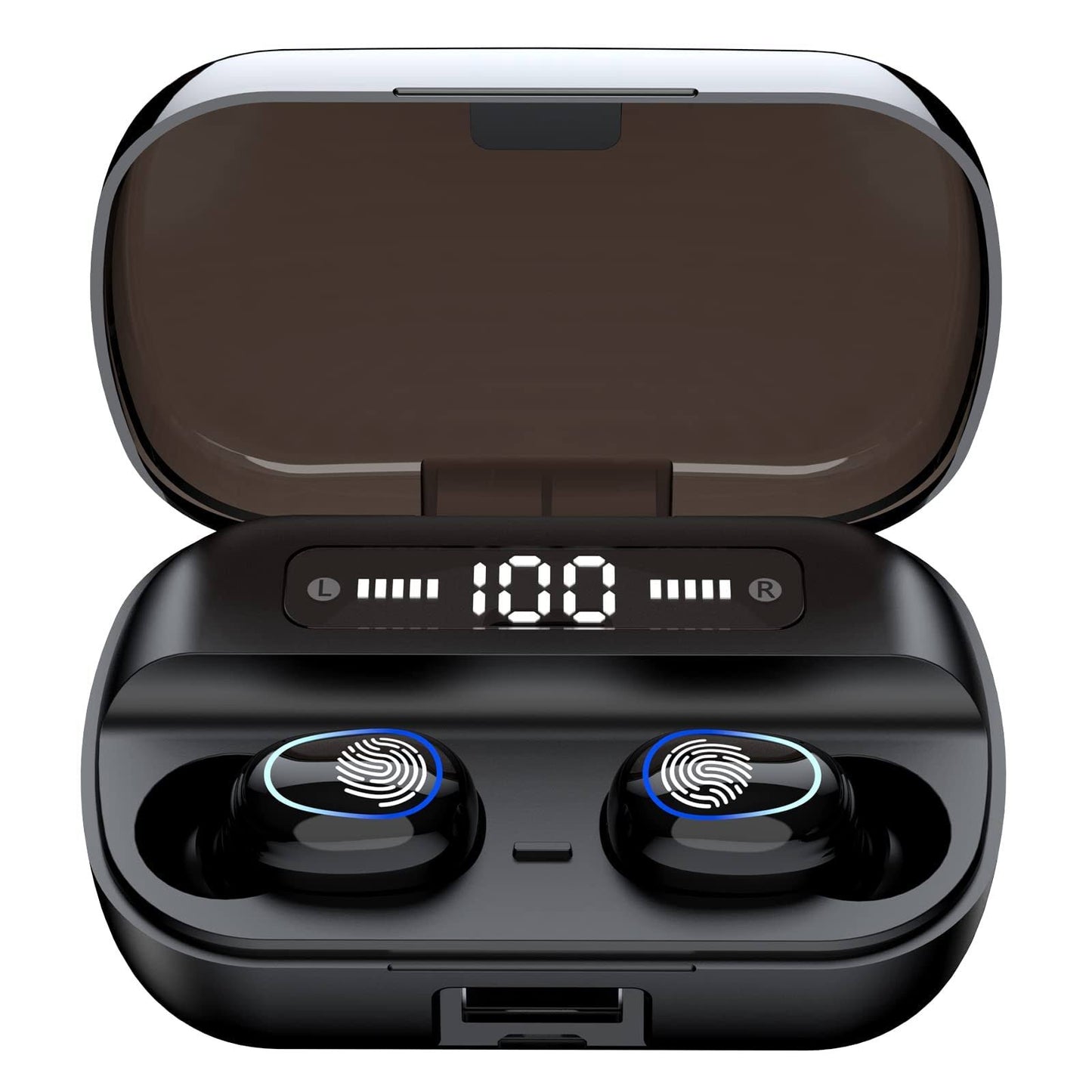 Wireless Earbuds Bluetooth Wireless Ear buds with HD Noise Cancelling Mic, HiFi Stereo Bass Sound Headphones with LED Charging Case, Touch Control