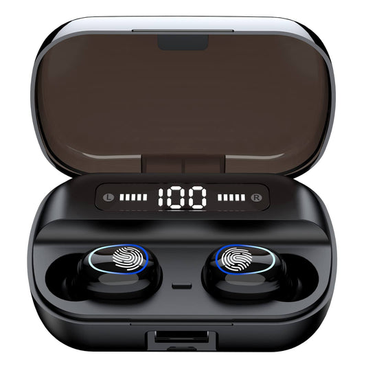 Wireless Earbuds Bluetooth Wireless Ear buds with HD Noise Cancelling Mic, HiFi Stereo Bass Sound Headphones with LED Charging Case, Touch Control