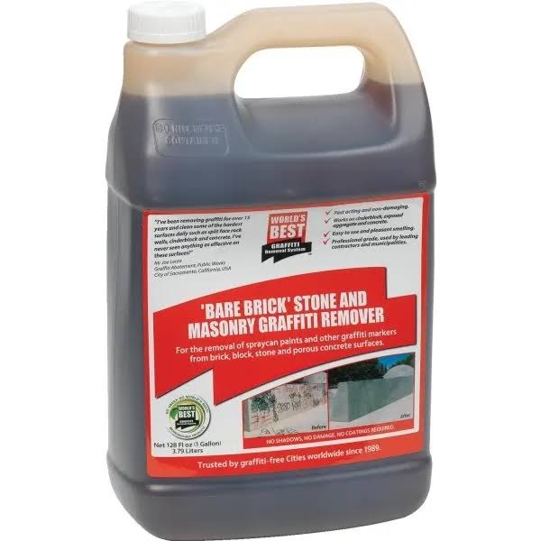 Worlds Best 1 Gallon Bare Brick, Stone, and Masonry Graffiti Remover