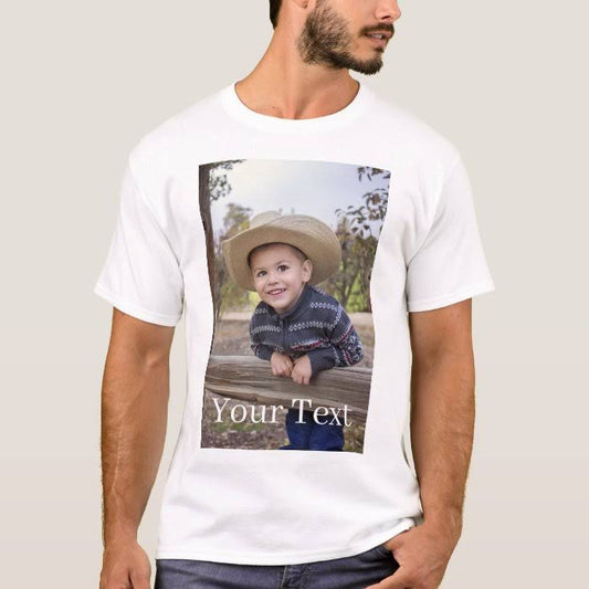 Adult S Custom. Add Photo and Text. T-shirt Mens