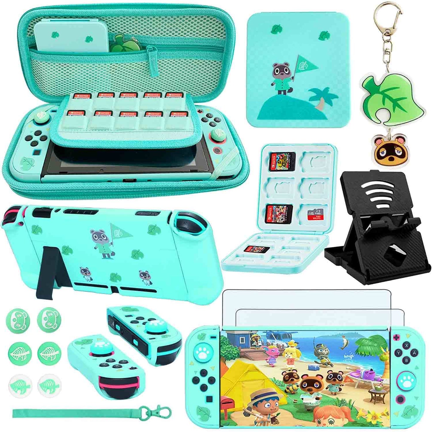 Accessories Bundle for Nintendo Switch Animal Crossing - YOOWA Accessory Kit NS Animal Crossing Set with Carrying Case Protective Cover Screen