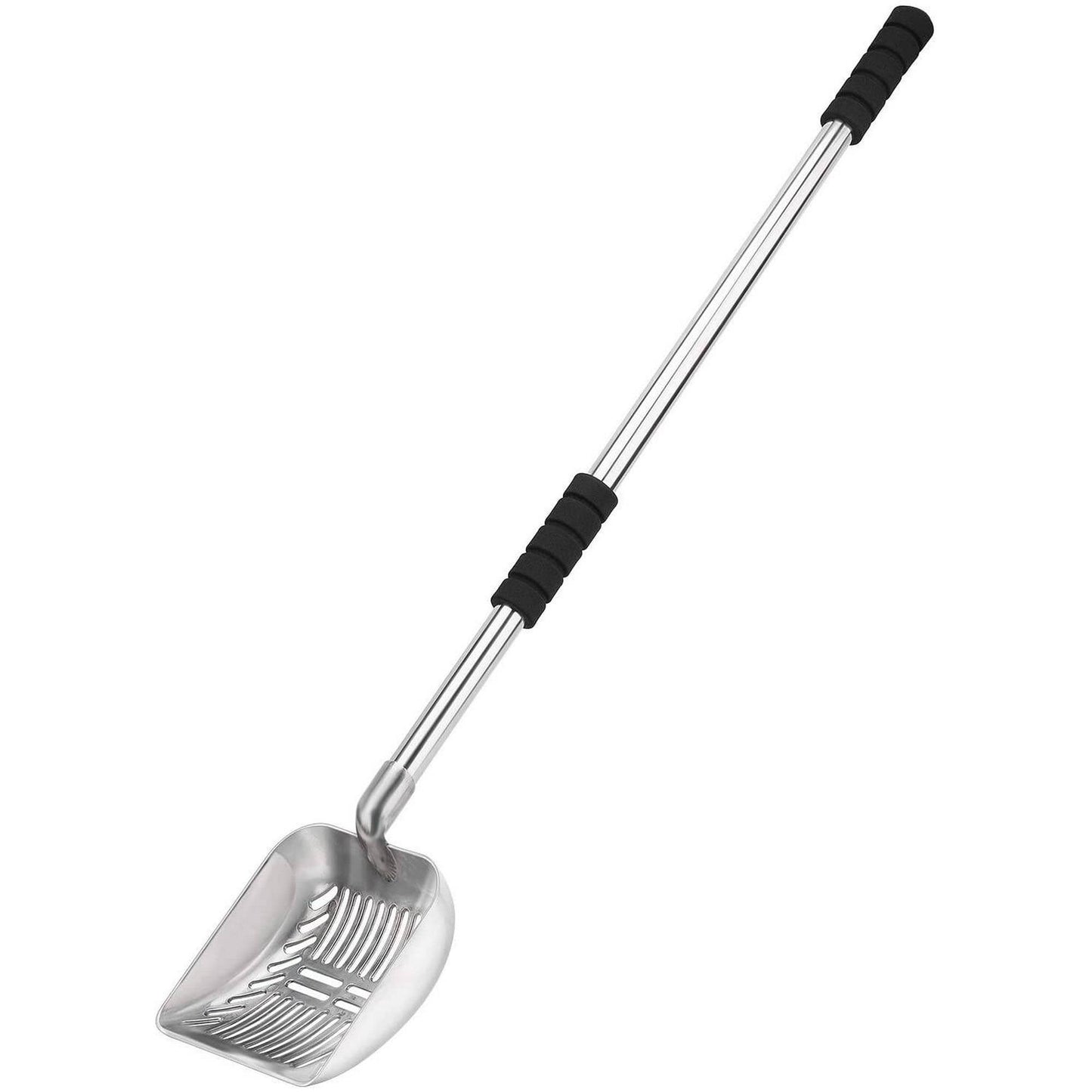 Yangbaga Metal Cat Litter Scoop with Deep Shovel&Long Handle Detachable Stainless Steel Non-Stick Litter Sifter with Foam Padded Grip No Bending