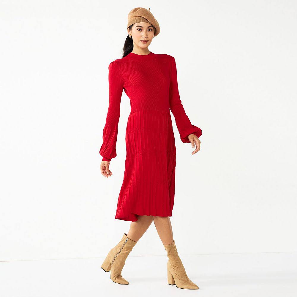 Womens Draper James RSVP Long Sleeve Sweater Dress