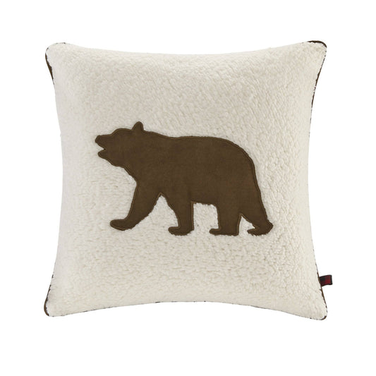 Woolrich White Bear Square Berber Pillow