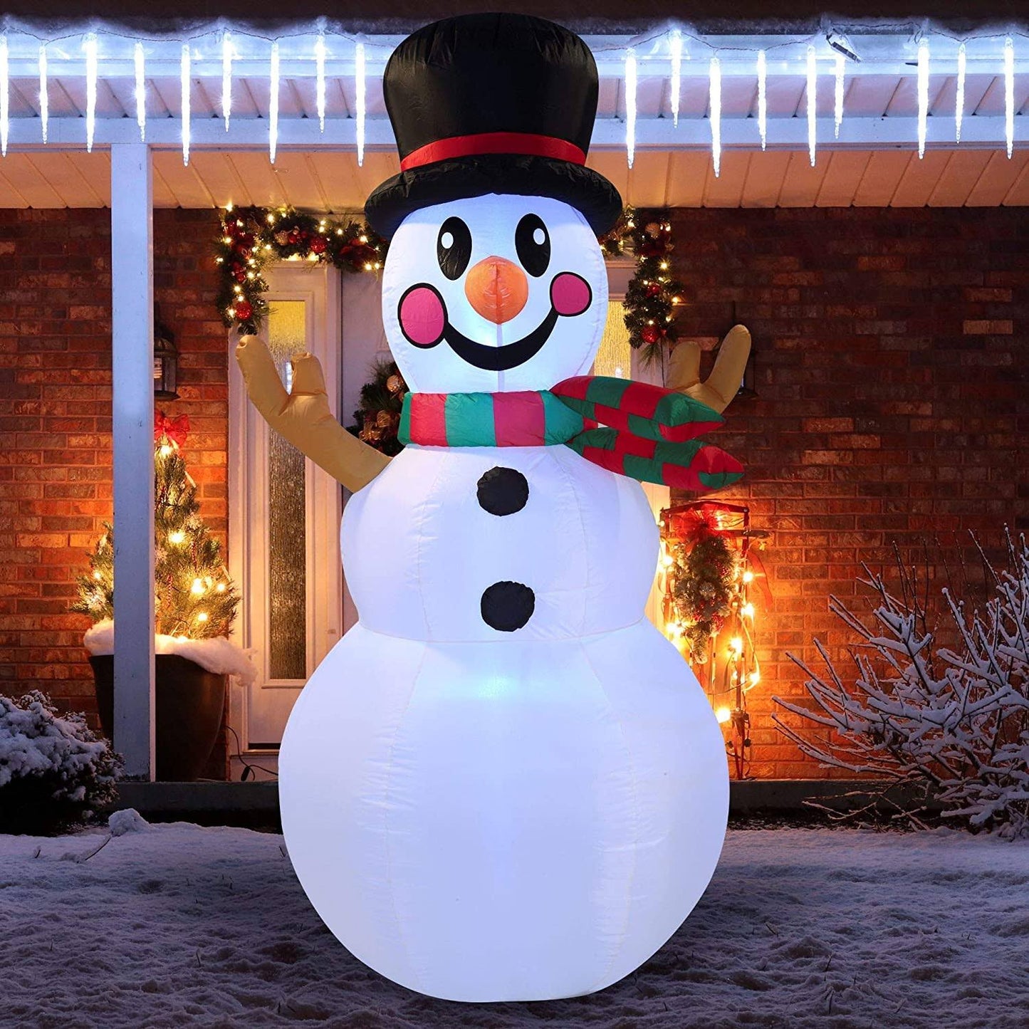 6 ft Tall Snowman Inflatable with Build in Le DS Blow Up Inflatables