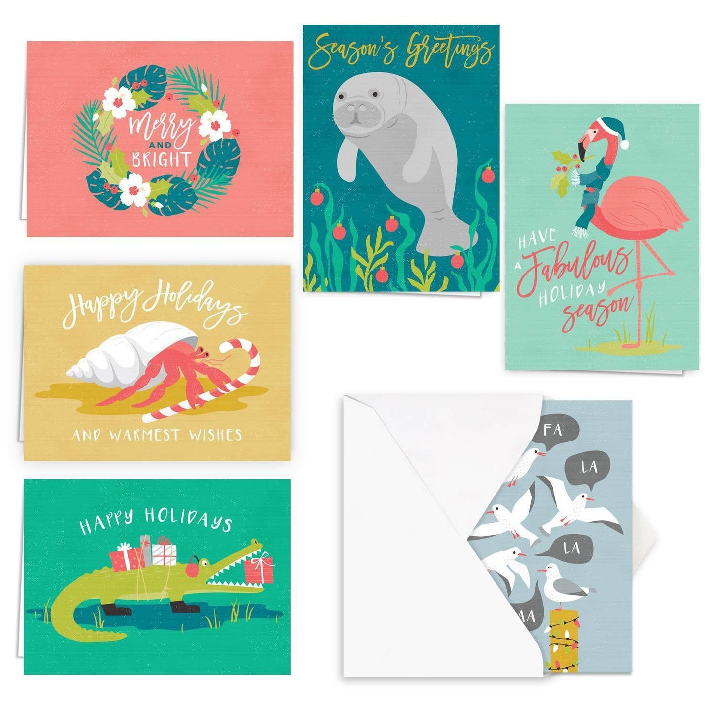 25ct Coastal Holiday Greeting Cards