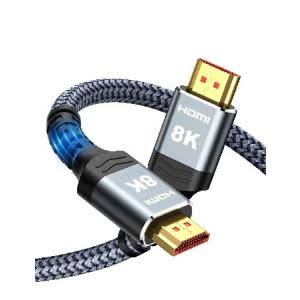 8K HDMI Cable 48Gbps 6.6FT/2M, Highwings Ultra High Speed HDMI Braided Cord-4K@120Hz 8K@60Hz, DTS:X, HDCP 2.2 & 2.3, HDR 10 Compatible with Roku TV