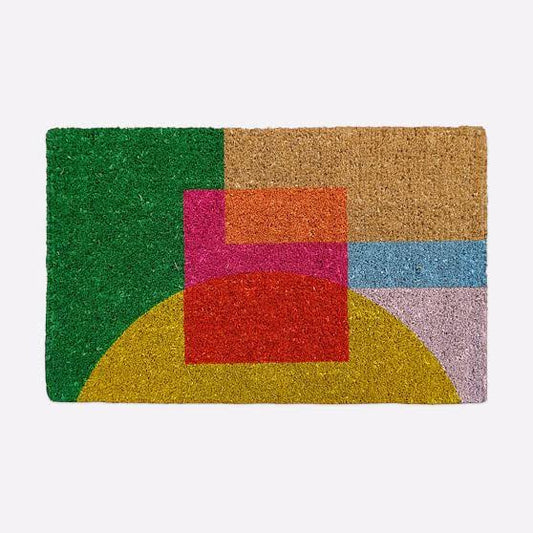 West Elm Half Moon Layered Blocks Doormat