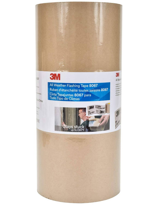 3M 8067 12 x 75 All Weather Flashing Tape, Tan, Slit Liner