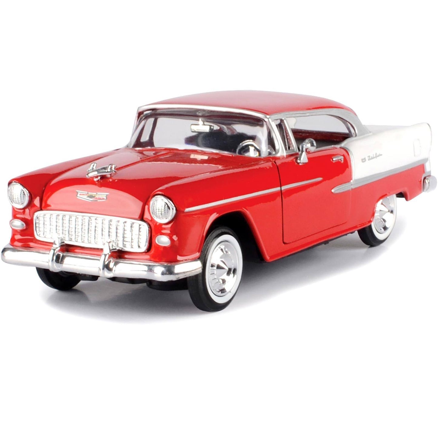 1955 Chevrolet Bel Air Red 1/24 Diecast Model Car by Motormax