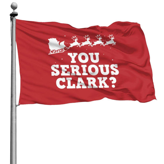 You Serious Clark Funny Christmas Flag 3x5 ft Personalized Print for Yard Decorations Banner