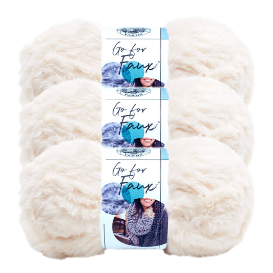 (3 Pack) Lion Brand Yarn Go for Faux Thick & Quick Bulky Yarn, Husky