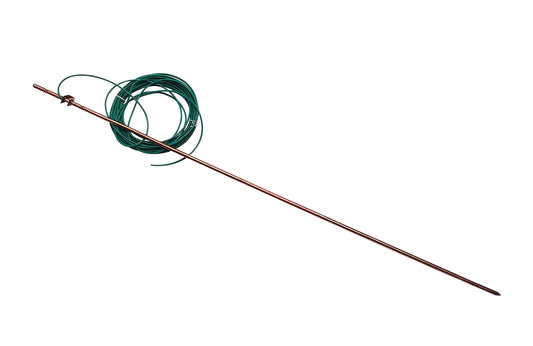 4Ground Rod-with 15ft 12 AWG Ground Wire Tinned Copper UL Listed- for Electric Fences,Antennas,Satellite Dishes,Instruments,Generator Grounding