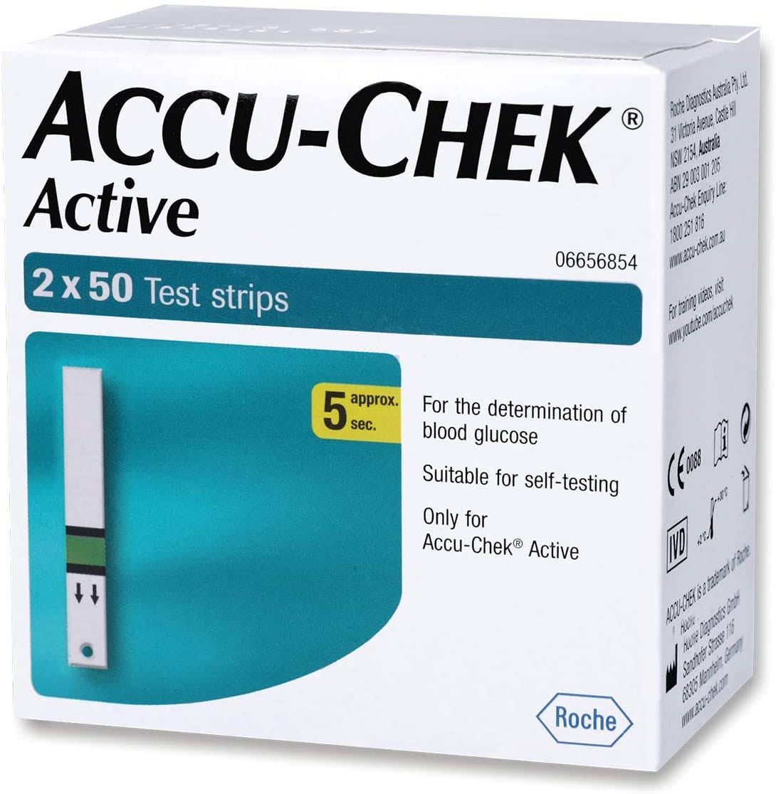 Accu-Chek Active Blood Glucose Test Strips - 50