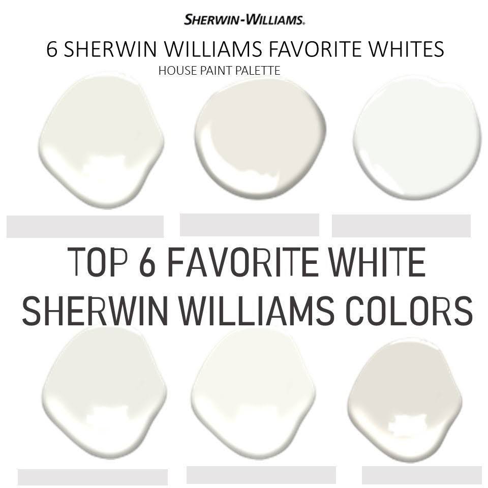 6 Favorite Sherwin Williams Interior White Paint Palette - Prepacked paint palette, white popular Interior Paint - Whole House Paint Colors