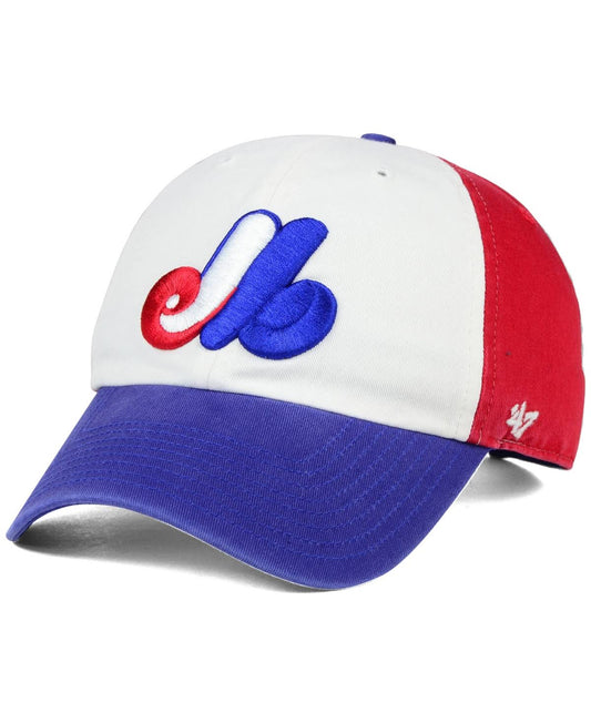 47 White Montreal Expos Logo Cooperstown Collection Clean Up Adjustable Hat