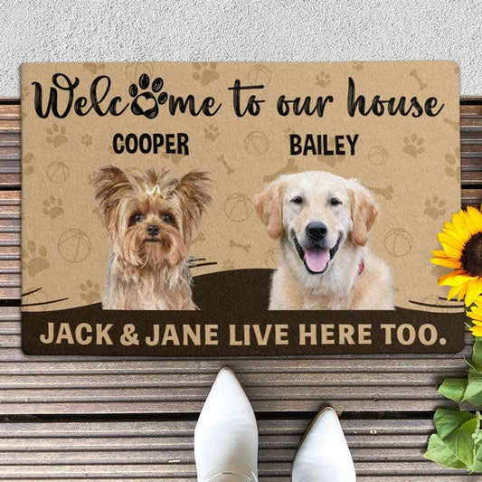 Welcome To Our House, Custom Photo Doormat, Gift For Pet Lovers, Personalized Doormat, New Home Gift, 24x16 IN / 2