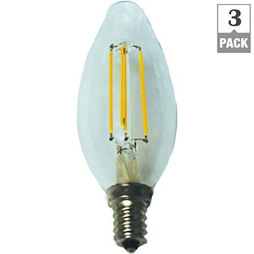 3 Bulbs Ecosmart LED 40W Equivalent Soft White Filament E12 Dimmable Light Bulb