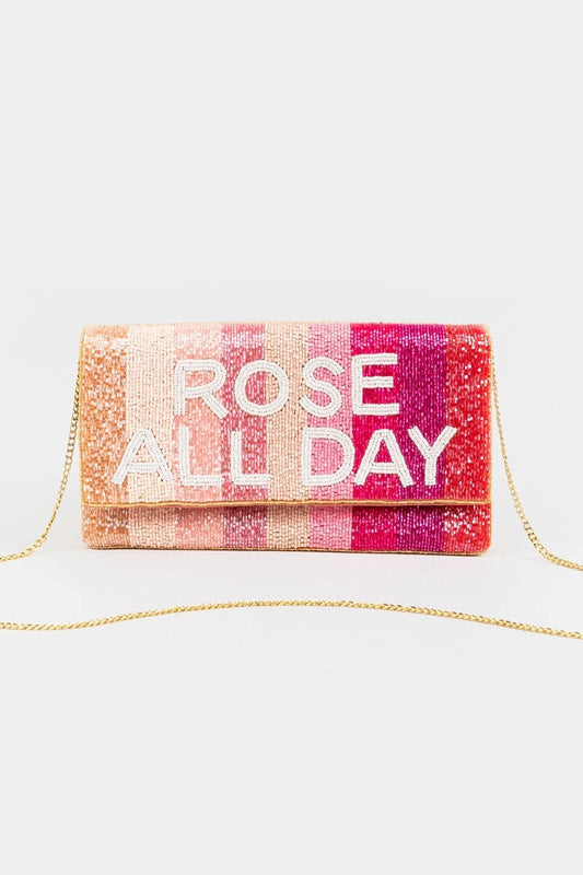 Womens Francescas Rose All Day Beaded Clutch