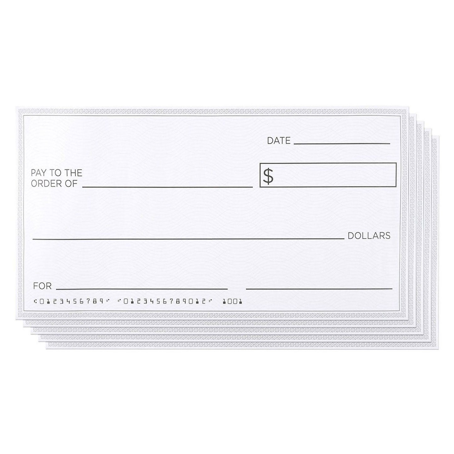 5 Pack Giant Fake Check for Presentations, Fundraisers, 30x16 in